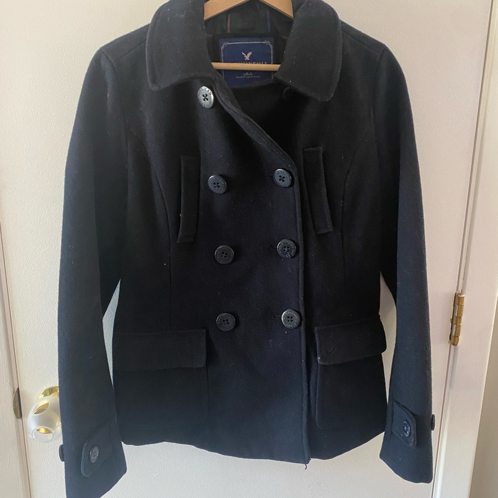 Navy wool pea coat